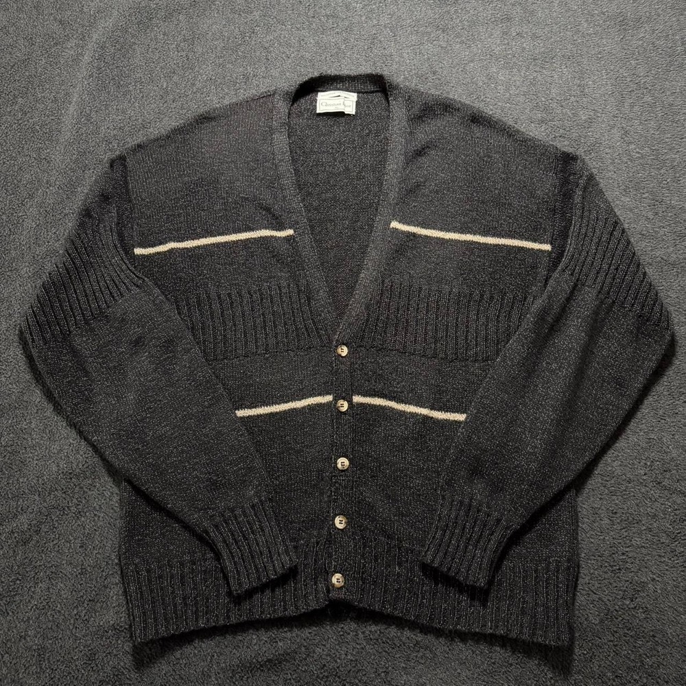 Vintage 80s/90s Christian Dior Cotton Cardigan Sweater size XL Made in USA